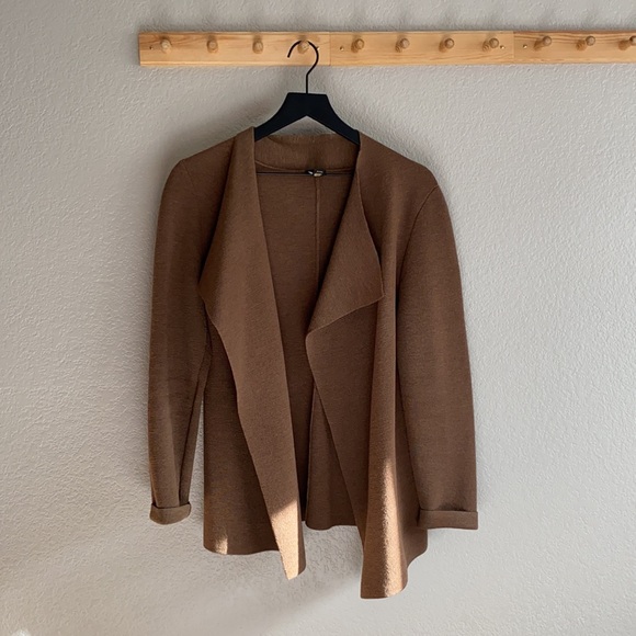 🎉SALE🎉 EILEEN FISHER Wool Cardigan Brown Size Medium - Picture 3 of 15